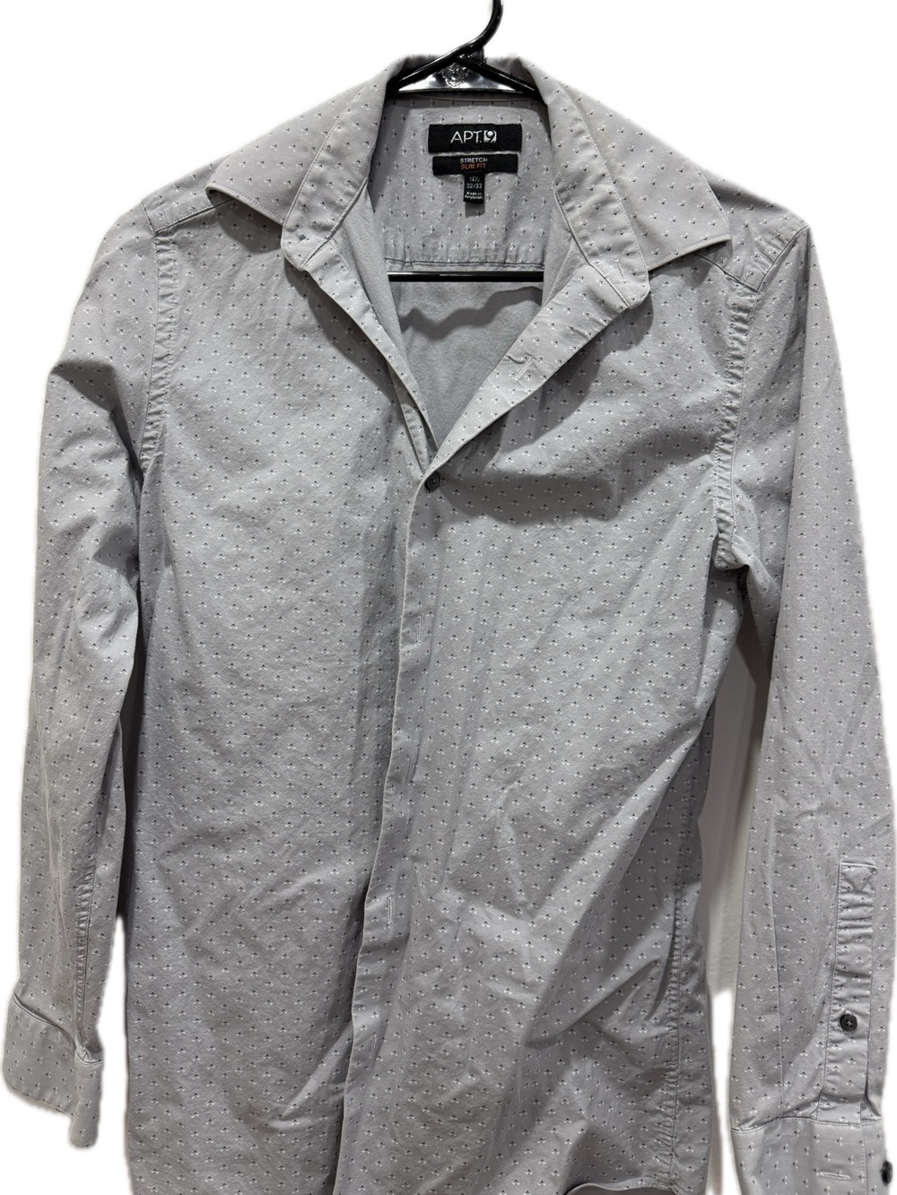 Apt. 9 Light Gray Men's Lightweight Shirt Jacket with Subtle Dot Texture